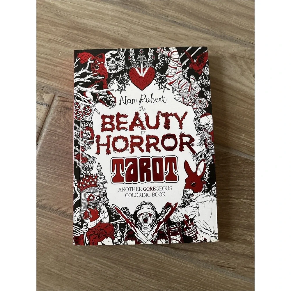 The Beauty of Horror Tarot Coloring Book by Alan Robert- Used